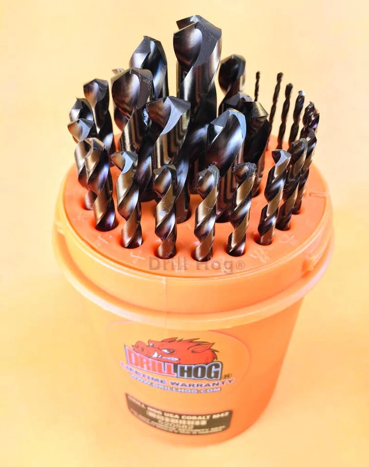 Drill Hog® 29 Pc Super Premium Cobalt M42+ Drill Bits Orange Lifetime Warranty  - Image 3 of 4