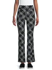 New No Boundaries Wavy Plaid Knit Flare Pants Juniors Women Many Sizes