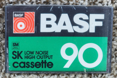 (1) BASF PRO 90 USA Blank Audio Cassette Tape Sealed NOS VTG