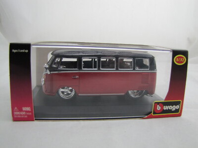 burago Street Tuners 18-42000 VW Volkswagen Bus T1 Van Samba  rot schwarz  1:32