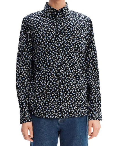 A.P.C. Paul Cotton Corduroy Velvet Floral Button Down Shirt Size 2XL / 103
