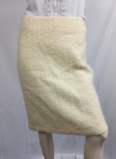 ZARA Rock pencilskirt wollweiß 58%Mohair 35%Wolle Futter Rayon o.Bund De38/40