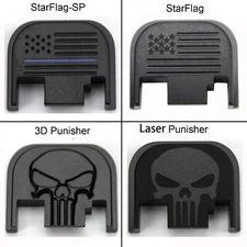 Aluminum Rear Slide Cover Back Plate Fits Gen 1-4 Slide Puniisher StarFlag