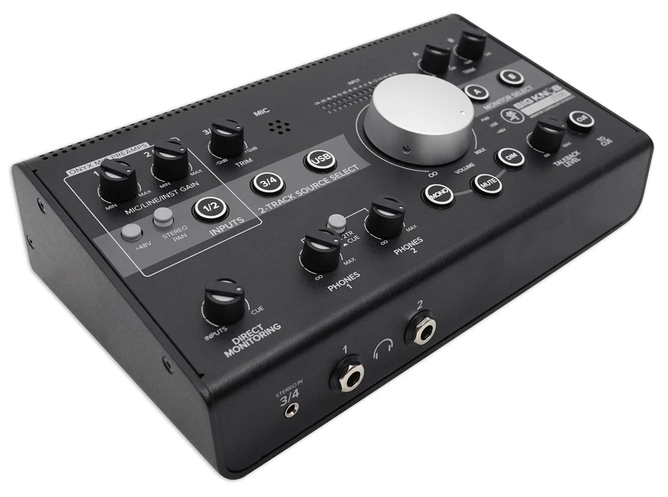 Mackie Big Knob Studio 3x2 Monitor Controller 96kHz USB I/O+XLR Cables+AUX Cable - Image 3 of 4