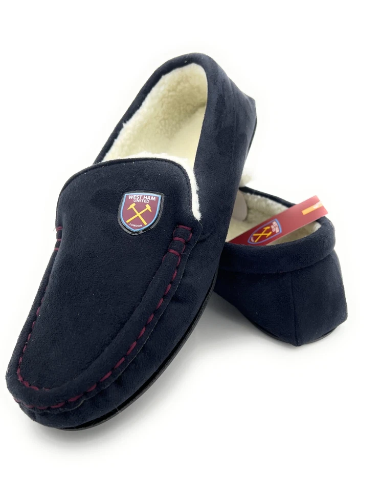 Mens West Ham Moccasin Slipper, Great West ham gift for any occasion - Image 3 of 4
