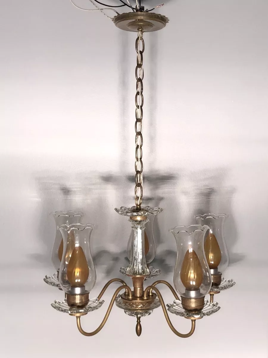 Mid century outlet glass chandelier