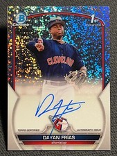 2023 Bowman Chrome 1st SPECKLED REFRACTOR PROSPECT ROOKIE AUTO Dayan Frias /299