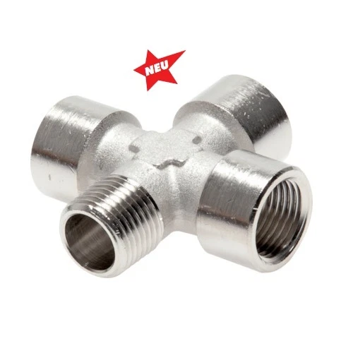 MARKENLOS Kreuz-Stück (innen/innen/innen/außen) PN 16, Kreuzverbinder, Kreuz, Verteiler