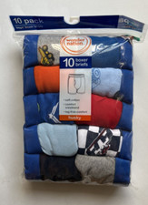 Wonder Nation 10 Pack Multi Color Cotton Boxer Briefs-Boy's Size L 10-12 Husky