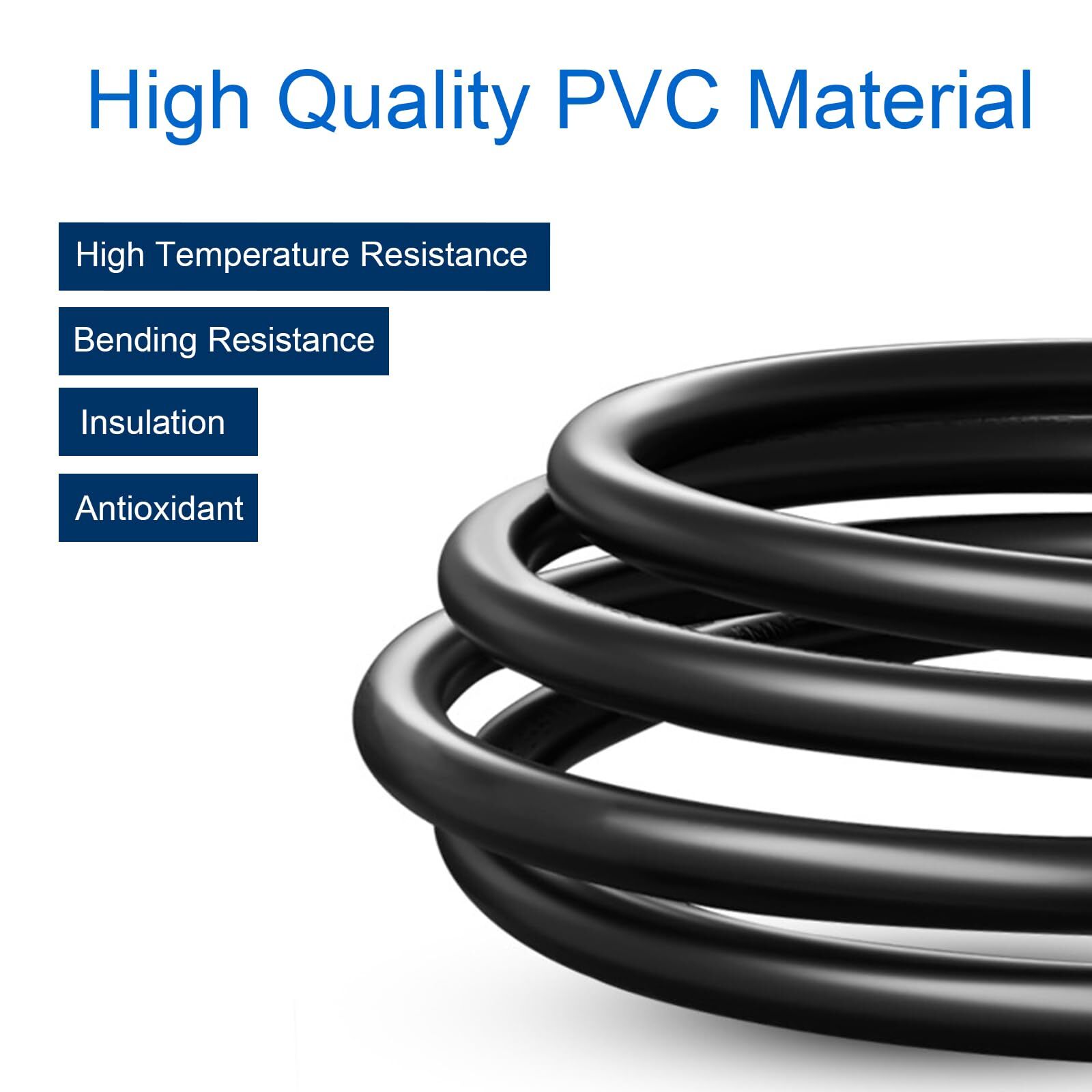 18AWG 90° Right Angle DC Power 5.5mm x 2.1mm Male Plug Pigtail 0.3M 3PCS