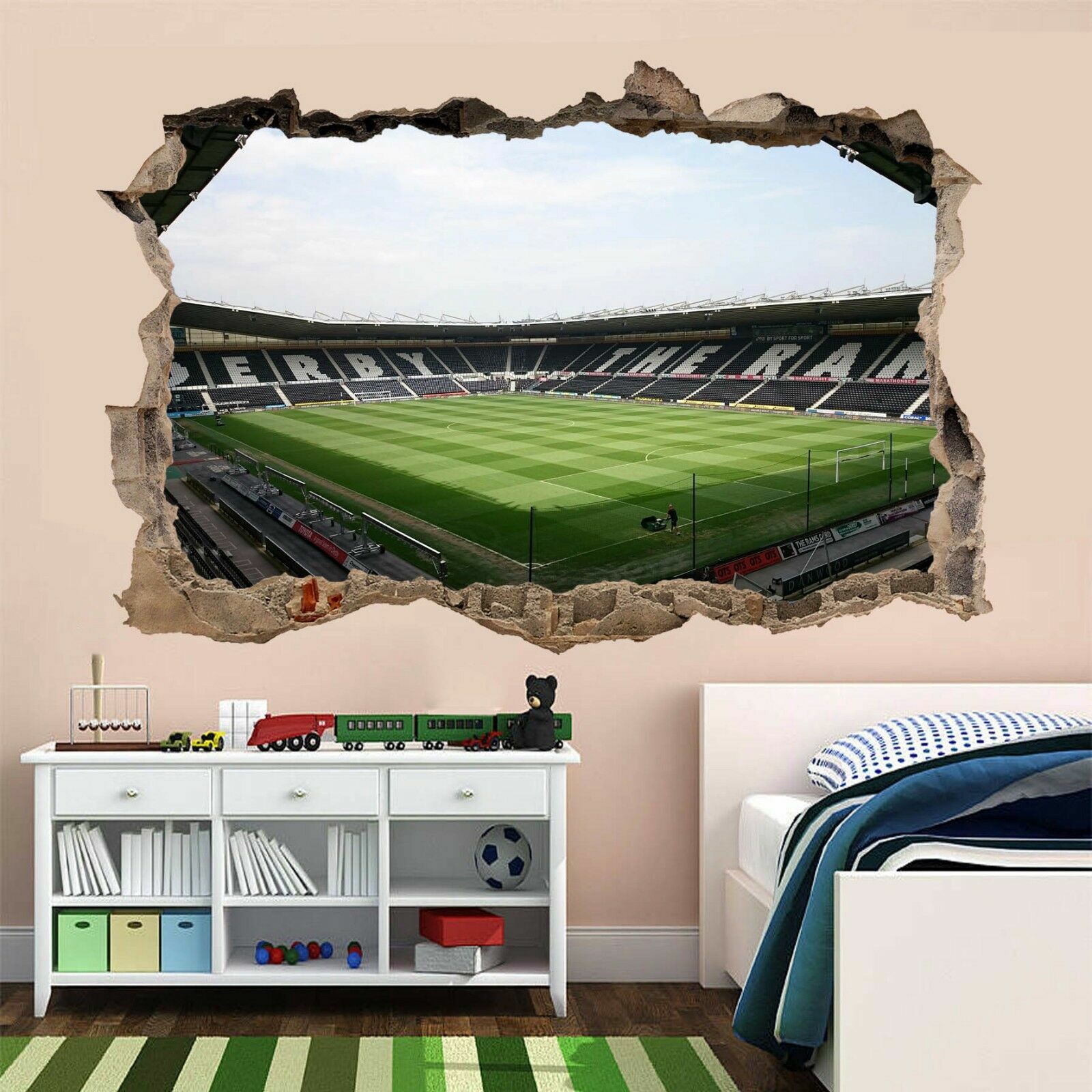 Football Stadium Derby Wall Sticker Mural Decal Kids Bedroom Home