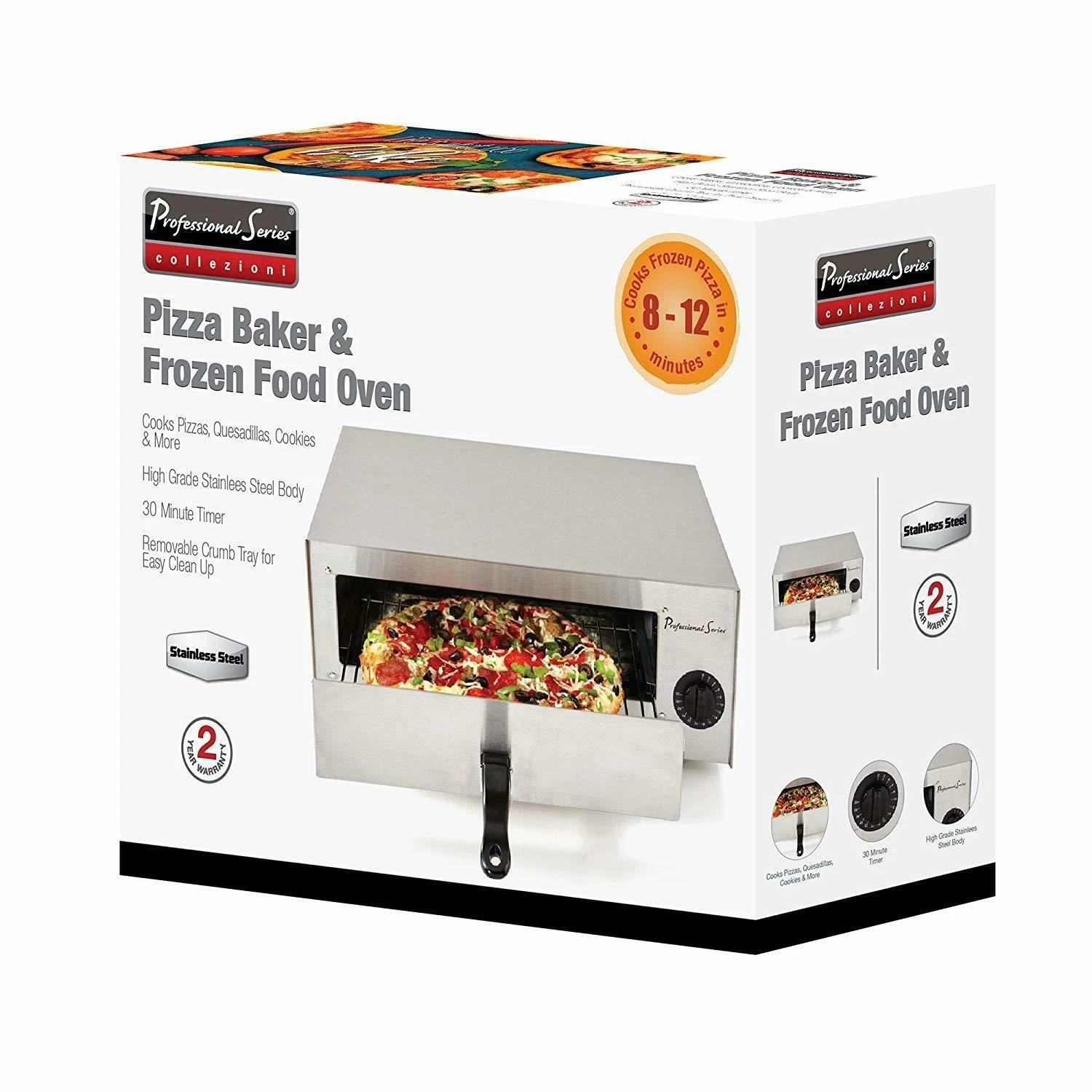 Professional Series PS75891 Stainless Steel 12" Pizza Baker Frozen Food Oven
Opens in a new window o