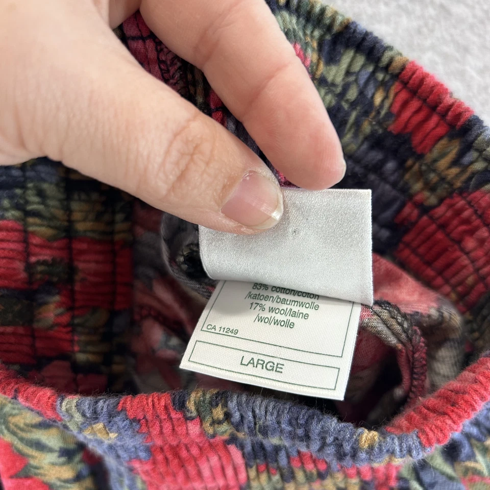 Vtg Laura Ashley Lg high waisted Floral Pattern Pants Granny Cottage Wool Blend - Image 4 of 4