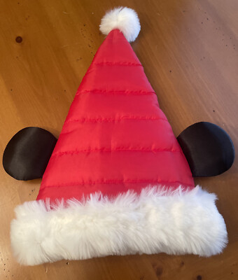 WDW Mickey Quilted Santa Hat NWT NWT One Size Disney Parks Mickey Mouse Ears Quilted Santa  main image 2