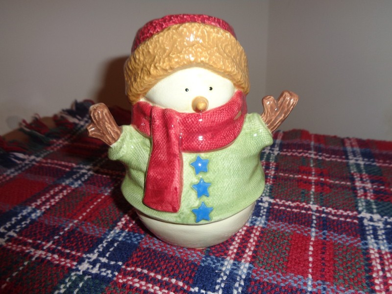 Snowman Figurine with Candle