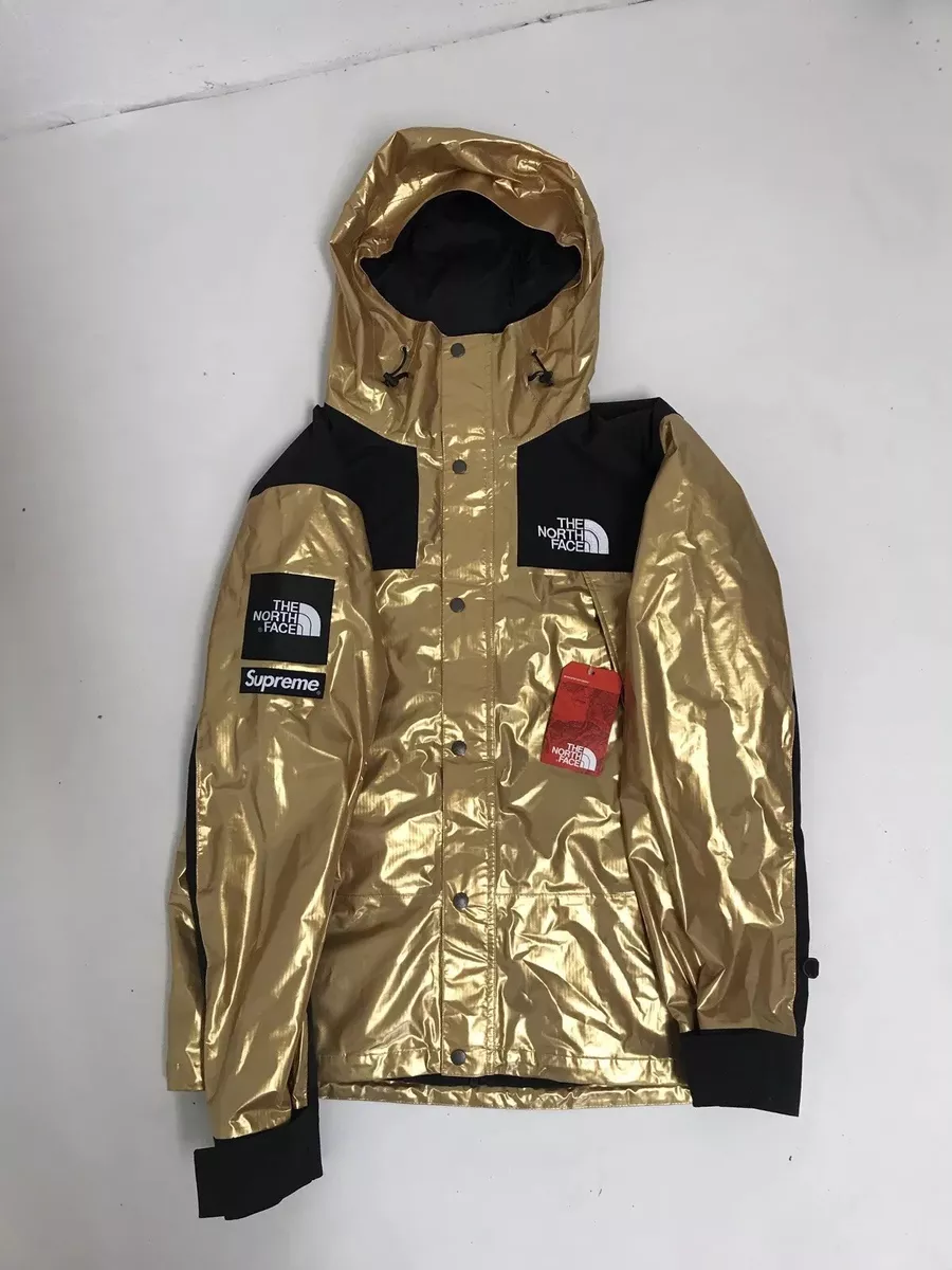 Supreme x TNF North Face Mountain Parka Metallic Gold Jacket Coat