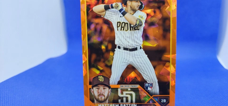 2023 Topps Chrome Update Series Sapphire Edition Orange Matthew Batten # 24/25 - Image 3 of 4