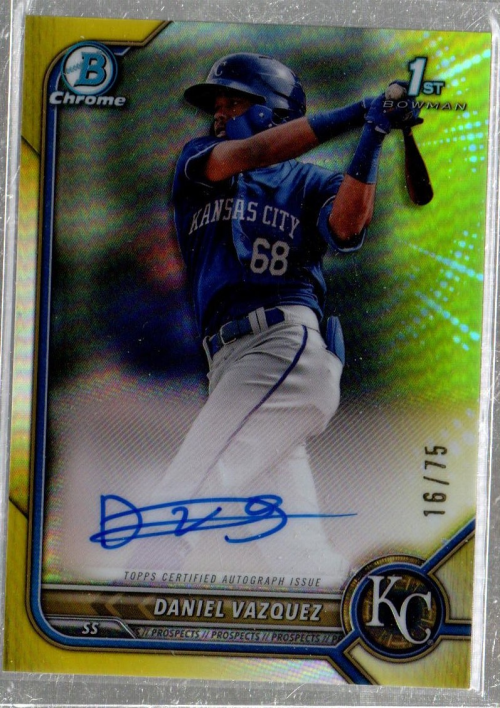 2022 Bowman Chrome Prospect Yellow Refr #CPADVZ Daniel Vazquez