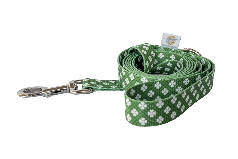 Juego de collar y correa mediana Martingala Lucky Dog, alternativa, día de San Patricio Foto 3 de 4