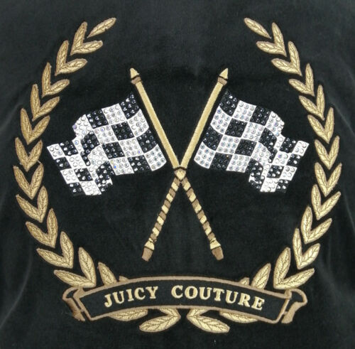 Juicy Couture Tracksuit Robertson Racer Flag Bling Velour Jacket & Pant Set