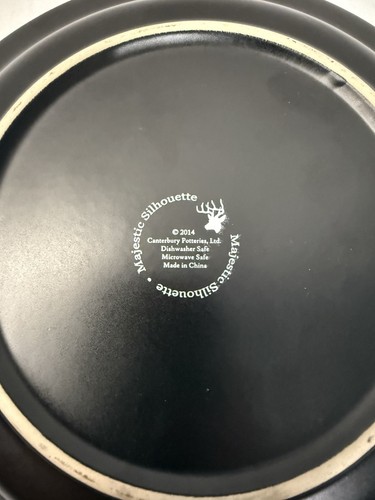 Canterbury Potteries Majestic Silhouette Elk Set Of 3 Salad Plates - Picture 4 of 5