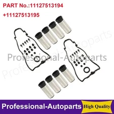2 Valve Cover Gasket & 8PCS Spark Plug Tube Sensor Seal for BMW E53 E60 E65 E66