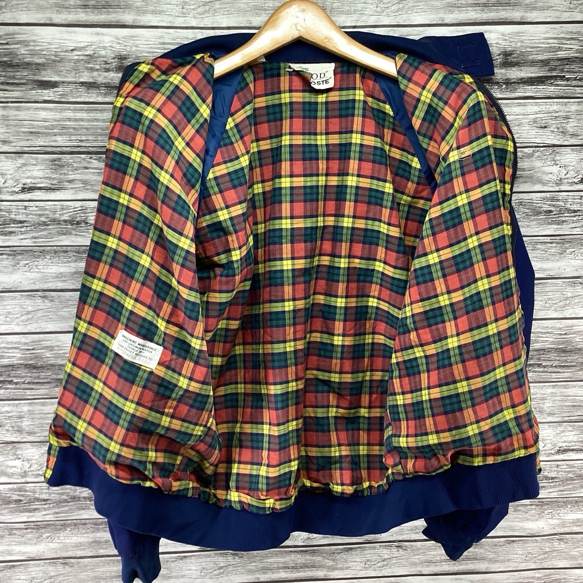 Vintage IZOD Lacoste Jacket Mens Large Blue Harrington Bomber