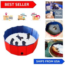 Durable 39-inch Foldable Whelping Pool for Puppies - Perfect Bathing Solution