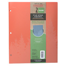 Five Star Recycled 2-Pocket Plastic Folder: 9 in. x 11 in. Zion Clay  1 folder