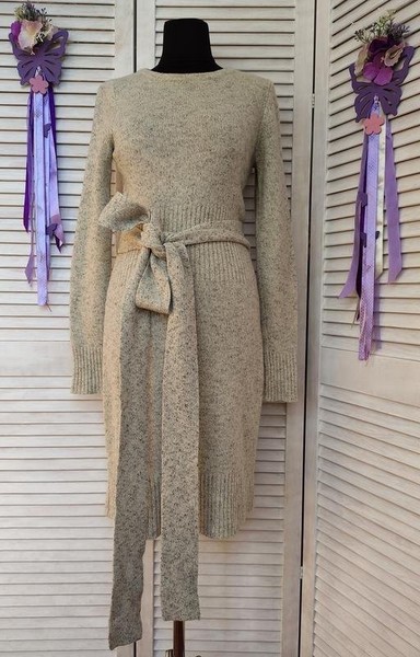Women Ann Taylor Dress Beige Wool XS