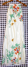 Urban Outfitters Embroidered Halter Dress M White Birds Floral Botanical NWT