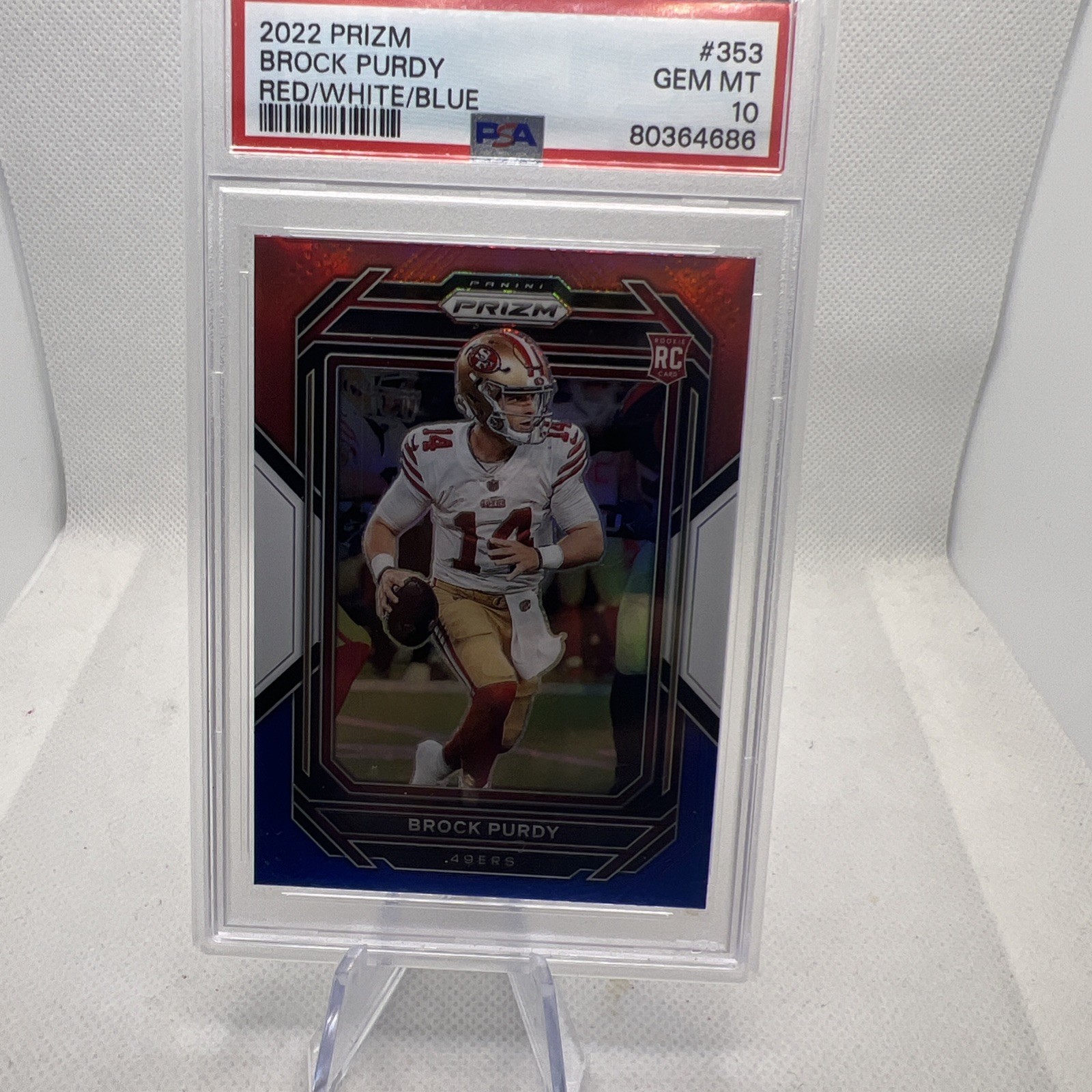 Brock Purdy Panini Prizm #353 Red/White/Blue