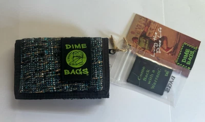 Dime Bags Marke dreifach faltbare Geldbörse recyceltes Hanf Polyester Glas Neu mit Etikett - Bild 1 von 2