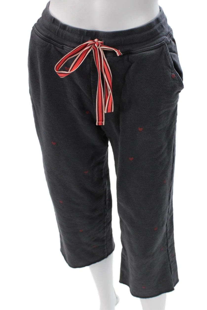 Sundry Womens Gray Spotted Cotton Drawstring Capri Pants Size 1