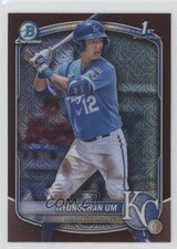 2025 Bowman Chrome Prospects Mega Box Burgundy Mojo Refractor Hyungchan Um pe8