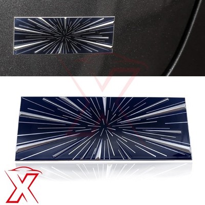 3D Aluminum Time Space Tunnel Plaid-Style Rear Emblem for Tesla Model 3 Y S X