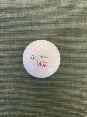 Taylor Made ''Migs'' MY SYMBOL LOGO GOLF BALL - Green Lettering TP5X ball