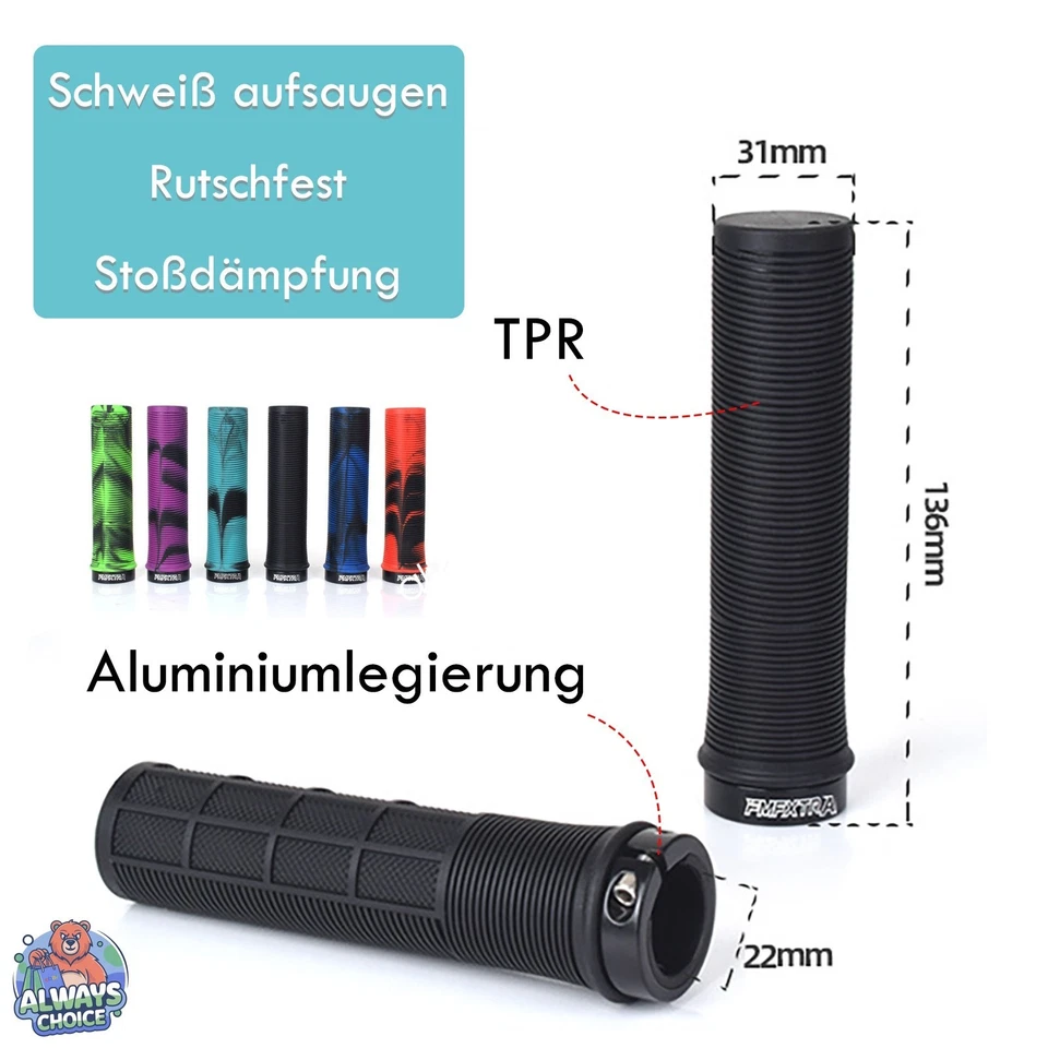 Fahrrad Lenkergriffe Anti-Rutsch Gummi Griffe MTB BMX Trekkingrad Fahrradgriffe - Bild 2 von 4