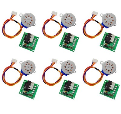 6 Sets ULN2003 Stepper Motor Drive Module Green Board + 4-Phase 5-Wire 28BYJ-...