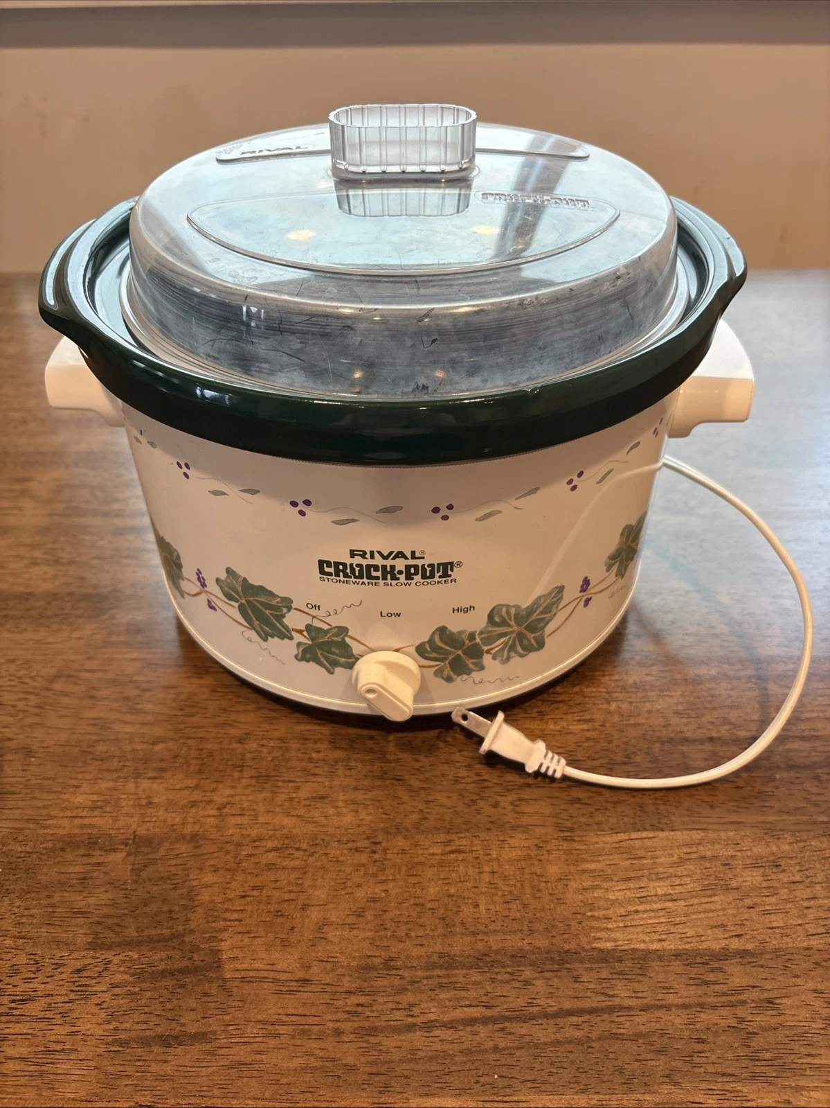 Rival Crock-Pot Model 3154 Slow Cooker 4qt Green Leaf Design