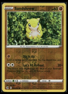 Sandshrew 131/264 Fusion Strike Common Lightly Played