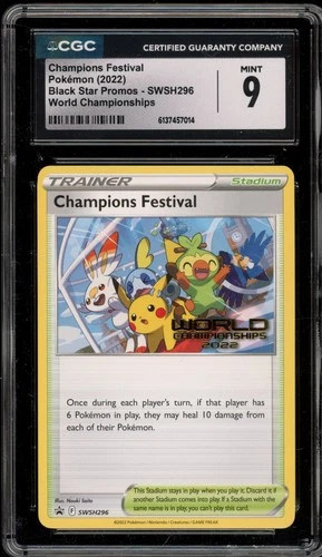 Pokemon Champions Festival 2022 World Championships Promo SWSH296 CGC 9 Mint