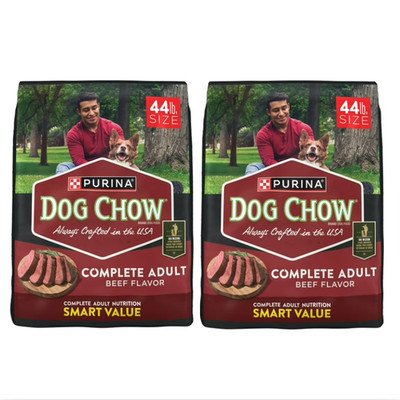 2 pack Purina Dog Chow Complete Adult Dry Dog Food - Beef 44lb