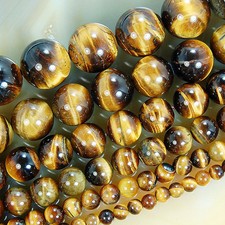 Natural Yellow Tiger Eye Globose Beads 15.5" 4 6 8 10 12 14mm Pick Size