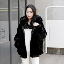 Ladies Women Faux Fur Hoodie Coat Jacket Winter Warm Loose Outerwear Fashion New