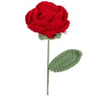 16 Inch Cottogecore Style Red Crochet Rose Spring Floral Pick Crafting