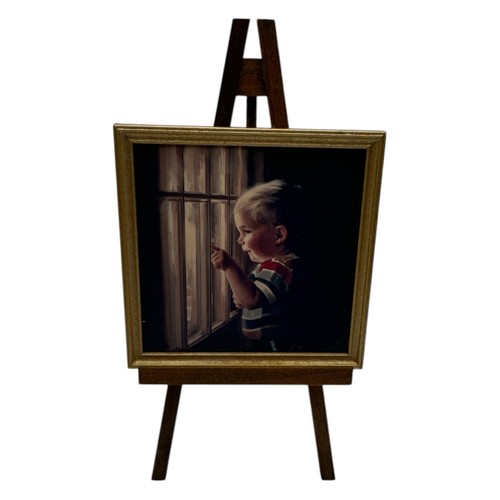 Donald Zolan Daddy's Home 2nd in framed miniature series COA Box, Easel 1992
