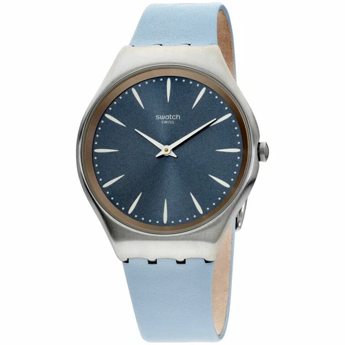 30 m (3 ATM) Swatch Armbanduhren mit Leder-Armband