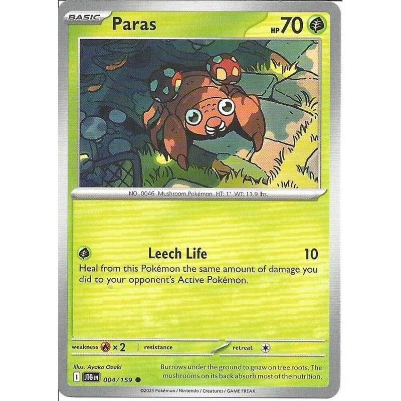 004/159 Paras : Common Card : Journey Together : Pokemon Trading Card Game