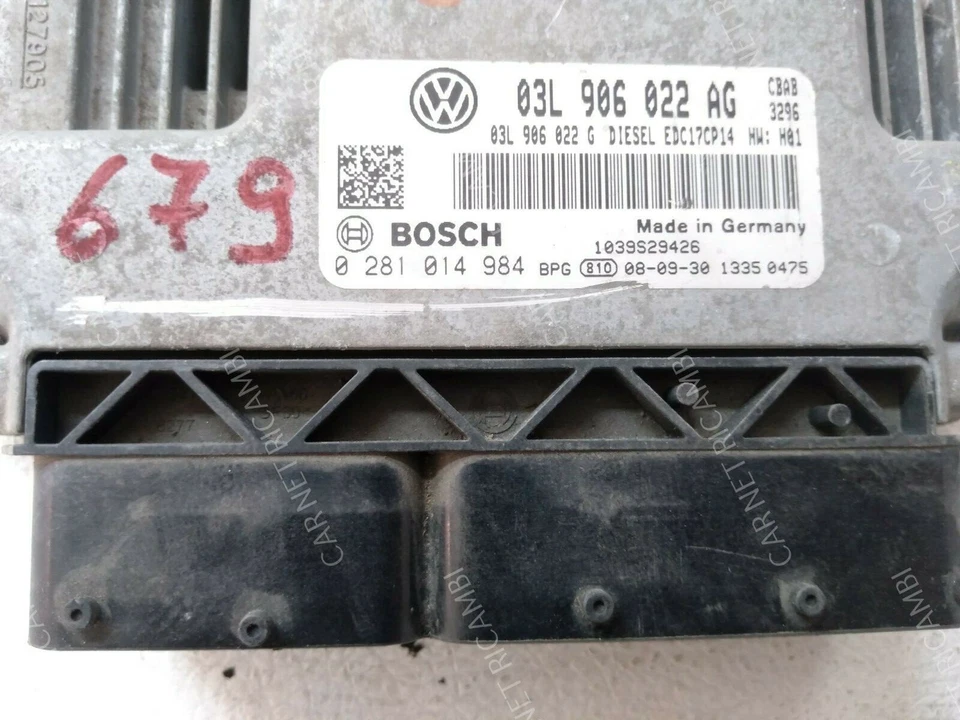 0281014984 BOSCH EDC17CP14 03L906022AG CENTRALINA MOTORE VW GOLF VI 5K1 2.0 TDI - Immagine 2 di 4